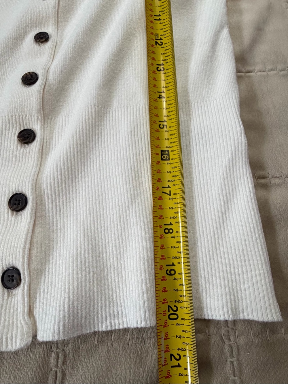 Madewell White Ribbed Button-Front Cardigan Size Small - Picture 7 of 7